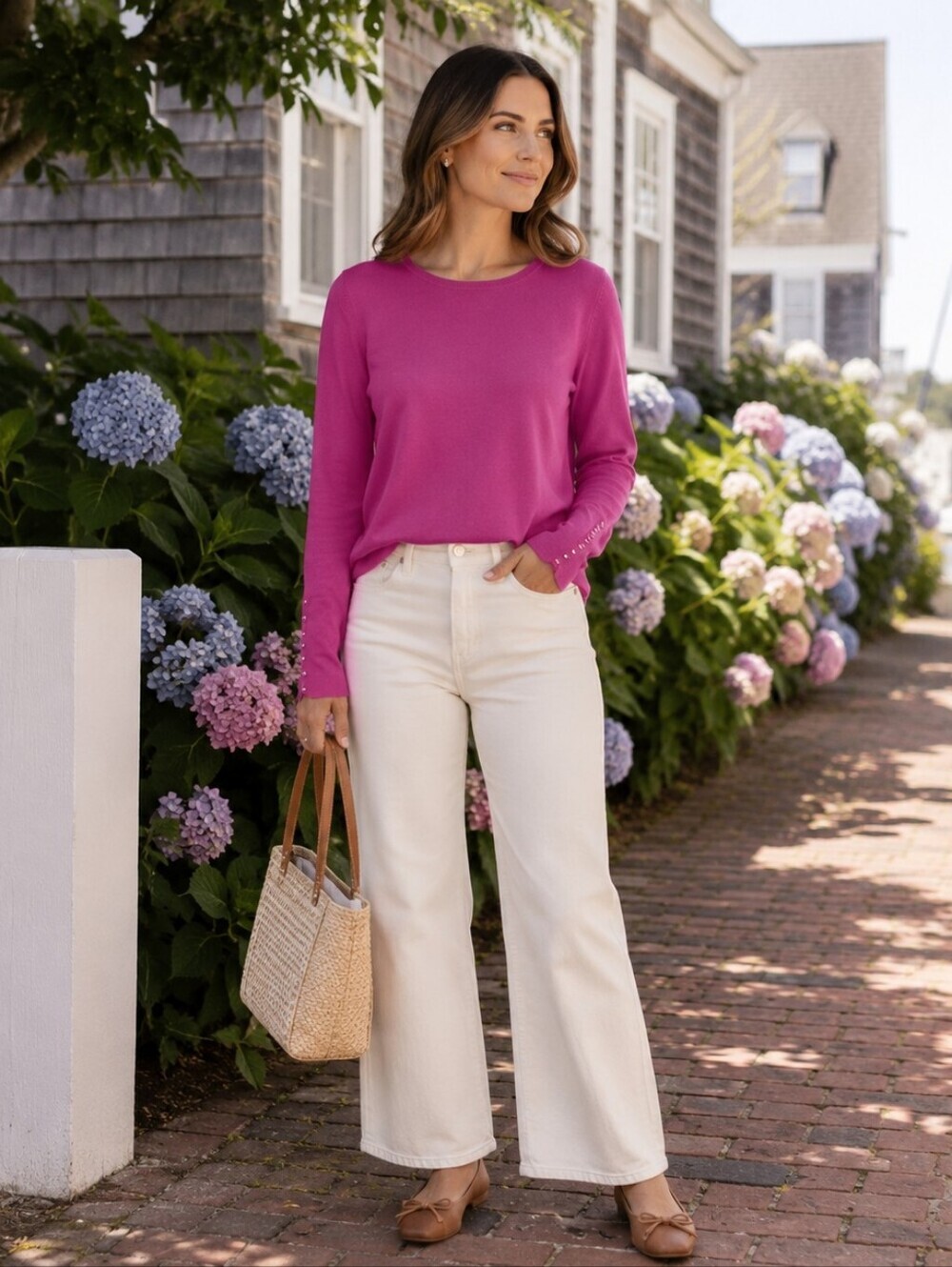 Talbots barbie bubblegum pink merino wool sweater